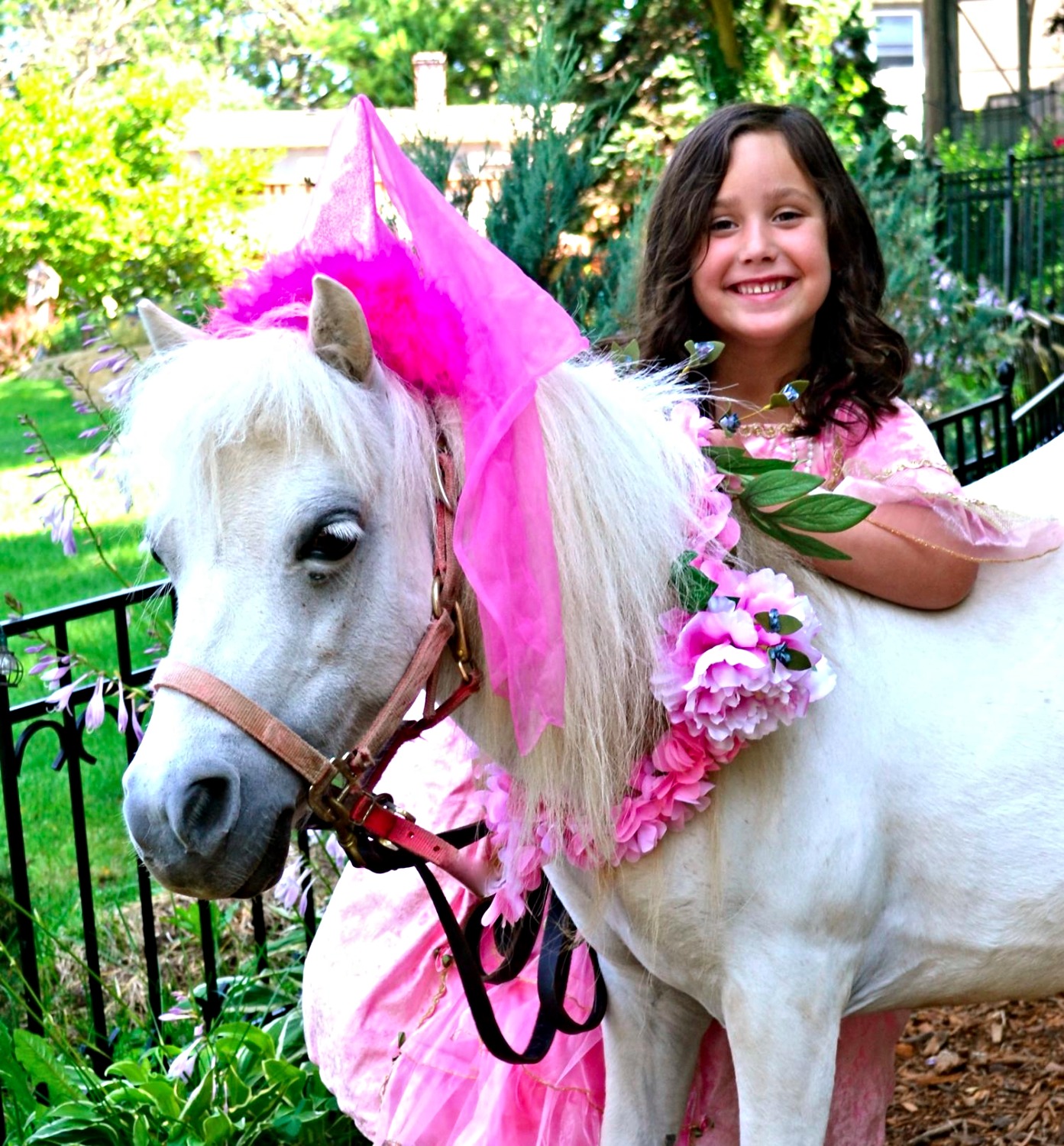 A pony dressed like a princess.